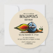 Rocket Snail zum Geburtstag Einladung (Vorderseite)