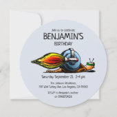 Rocket Snail zum Geburtstag Einladung (Vorderseite)