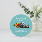 Rocket Snail zum Geburtstag Einladung (Stehend Vorderseite)