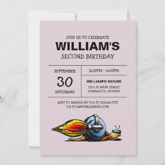 Rocket Snail zum Geburtstag Einladung