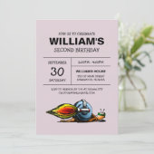 Rocket Snail zum Geburtstag Einladung (Stehend Vorderseite)