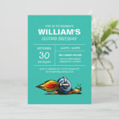 Rocket Snail zum Geburtstag Einladung (Stehend Vorderseite)