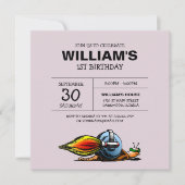 Rocket Snail zum Geburtstag Einladung (Vorderseite)