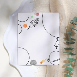 Rocket & Space Birthday Farbing Page Vielen Dank