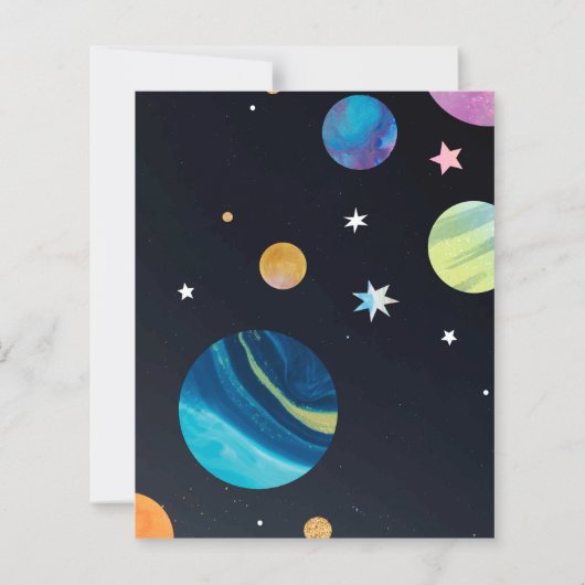 Rocket & Space Birthday Farbing Page Vielen Dank (Rückseite)