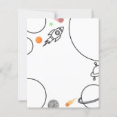 Rocket & Space Birthday Farbing Page Vielen Dank (Vorderseite)