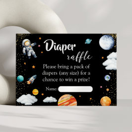 Rocket Space Diaper Raffle Card Black Baby Boy Begleitkarte