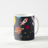 Rocket space globe solar system and planet cosmos kaffeetasse (VorderseiteRechts)