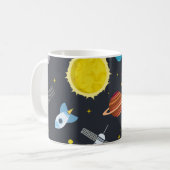 Rocket space globe solar system and planet cosmos kaffeetasse (Vorderseite Links)