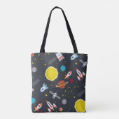 Rocket space globe solar system and planet cosmos tasche (Rückseite)