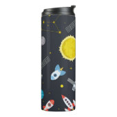 Rocket space globe solar system and planet cosmos  thermosbecher (Nach links gedreht)
