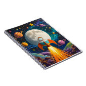 Rocket & Space Personalisiert Kids-Notebook - Fun Notizblock (Rechte Seite)