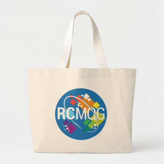 Rocket-Stadt-modernes Steppdecken-Innungs-Logo Jumbo Stoffbeutel (Vorne)