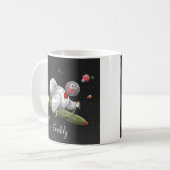 Rocket Truthahns Weltraumreise Kaffeetasse (Vorderseite Links)