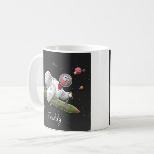 Rocket Turkey's Space Journey Kaffeetasse (Vorderseite Links)