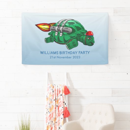 Rocket Turtle Birthday Banner (Insitu)