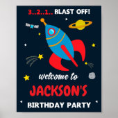 Rocket welcome Partys sign Space Willkommensjungen Poster (Vorne)