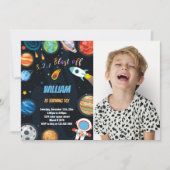 Rocket-Weltraum-Einladungen zum Geburtstag Einladung (Vorderseite)