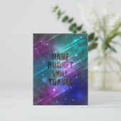 Rocket wird reisen postkarte (Stehend Vorderseite)