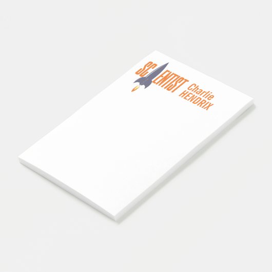 Rocket-Wissenschaftler-individueller Name Post-it Klebezettel (angewinkelt)