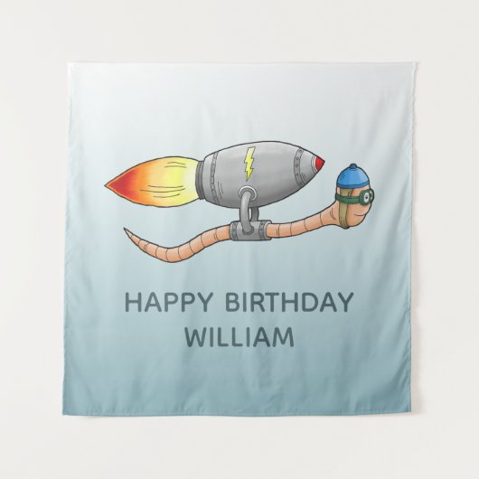 Rocket Worm Wandteppich (Vorderseite)