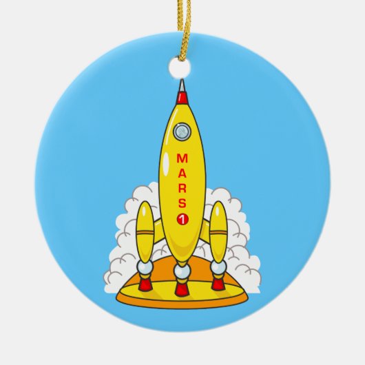 Rocket zu den Mars Keramikornament (Vorne)