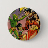 Rocket zum Mond-Comic Button (Vorderseite)