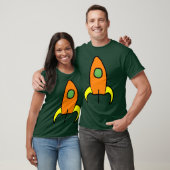 Rocket zum Mond dunkle T T-Shirt (Unisex)