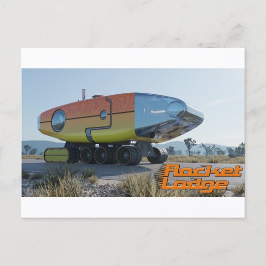 RocketLodge 3D Wüste Road & Logo - Postkarte (Vorderseite)