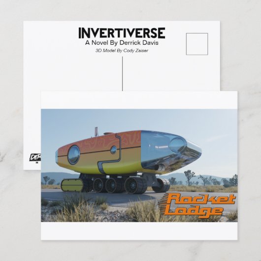 RocketLodge 3D Wüste Road & Logo - Postkarte (Vorne/Hinten)