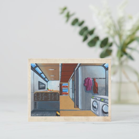 RocketLodge Living Quarters - Postkarte (Stehend Vorderseite)