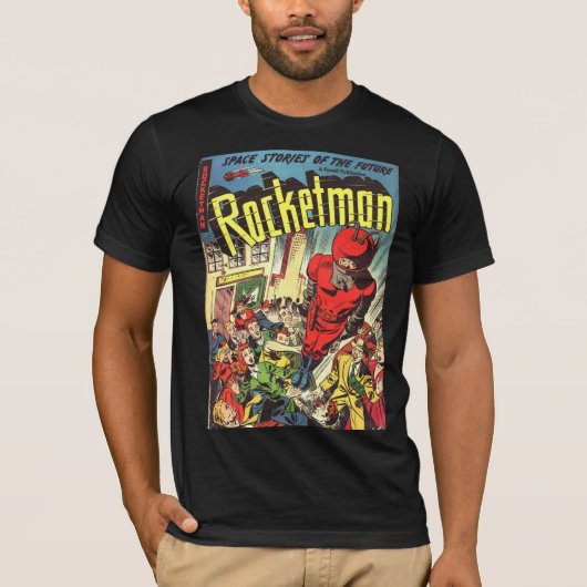 Rocketman Vintage Comicen T-Shirt (Vorderseite)