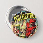 Rocketman Vintage-Comics Button (Vorne & Hinten)