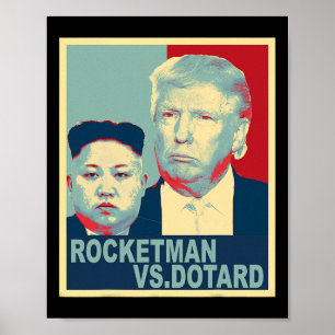 Rocketman Vs Der senile Kim Jong Un Lustiger Trump Poster