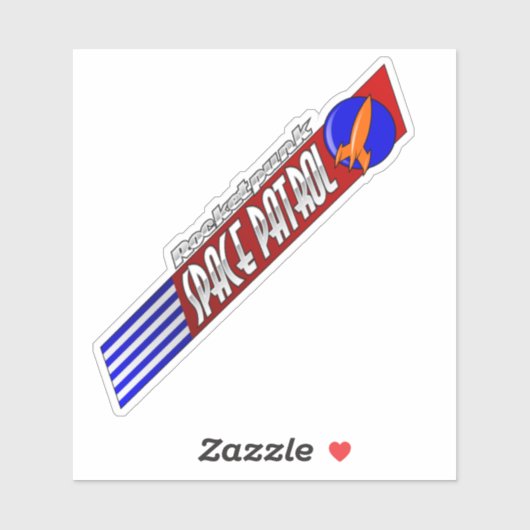 Rocketpunk Space Patrol Pennant Sticker (Blatt)