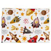 Rockets & Meteors Pattern Gift Bag Große Geschenktüte (Rückseite)