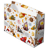 Rockets & Meteors Pattern Gift Bag Große Geschenktüte (Vorderseite Schrägansicht)