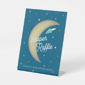 Rockets & Moon Diaper Raffle Teal Sockelschild (Vorderseite)