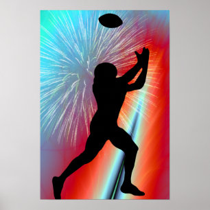 Rocket's Red Glare Football Catch Poster