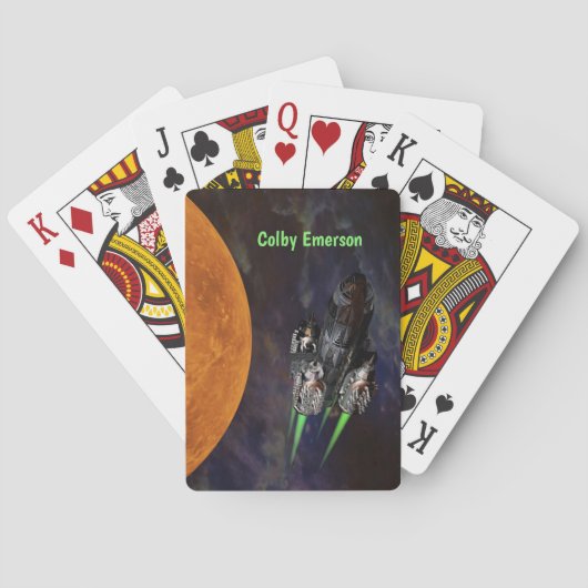 Rocketschiff im Weltraum ausschalten - Rocketschif Spielkarten (Rückseite)