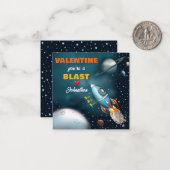 Rocketship Blass Off Kids Klasse Valentine Karte (Vorderseite/Rückseite Beispiel)