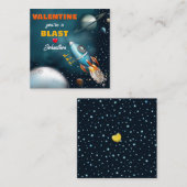 Rocketship Blass Off Kids Klasse Valentine Karte (Vorne/Hinten)