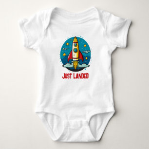 Rocketship Just landete Baby Strampler