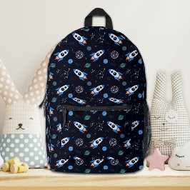 Rocketship-Muster-Rucksack Bedruckter Rucksack