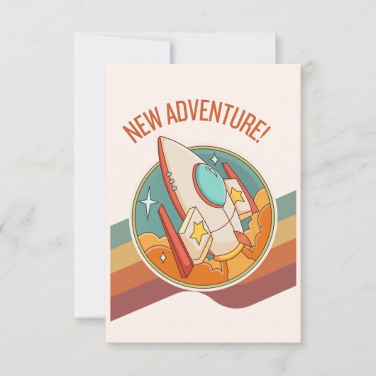 Rocketship Neues Abenteuer Einladung (Vorderseite)