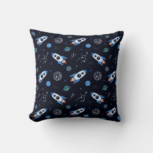 Rocketship Pattern Kissen (Vorderseite)
