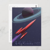 Rocketship Postkarte (Vorne/Hinten)