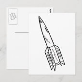 Rocketship Postkarte (Vorne/Hinten)