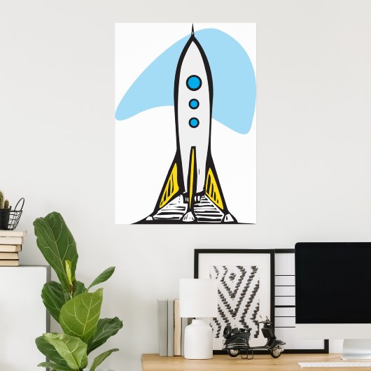 Rocketship Ready to Launch Poster (Heimbüro)