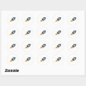 Rocketship Runder Aufkleber (Blatt)
